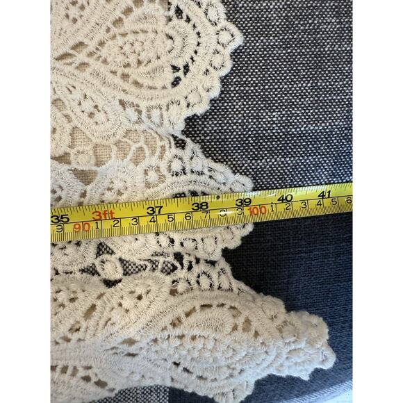 Modena Lace Kimono Long Bridal Gypsy Boho Jacket One Size Cotton Embroidered - Picture 6 of 6